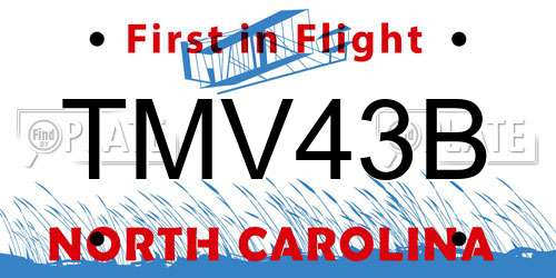 TMV43B North Carolina License Plate