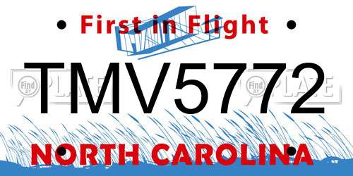 TMV5772 North Carolina License Plate