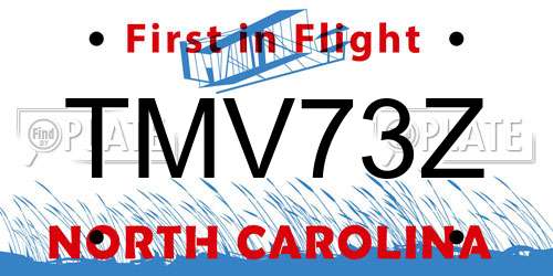 TMV73Z North Carolina License Plate