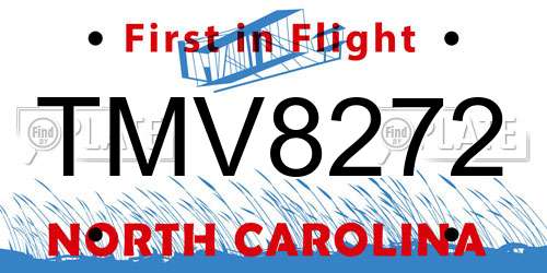 TMV8272 North Carolina License Plate