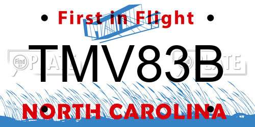 TMV83B North Carolina License Plate