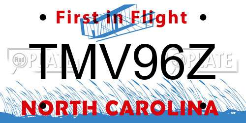 TMV96Z North Carolina License Plate