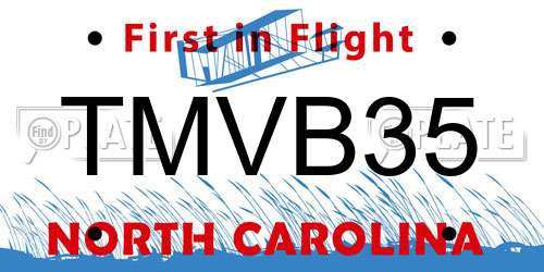 TMVB35 North Carolina License Plate