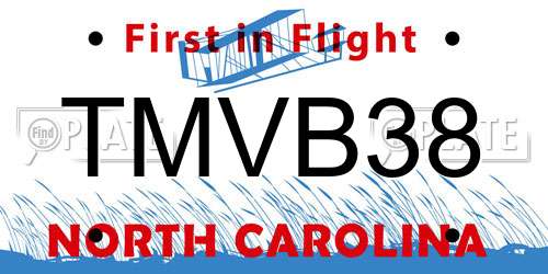 TMVB38 North Carolina License Plate