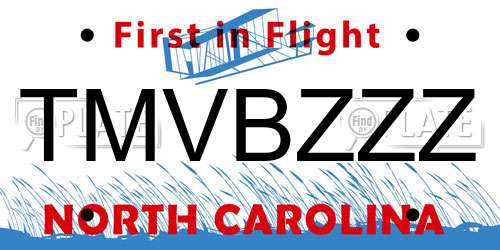TMVBZZZ North Carolina License Plate