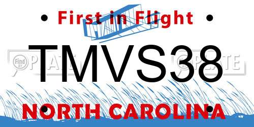 TMVS38 North Carolina License Plate