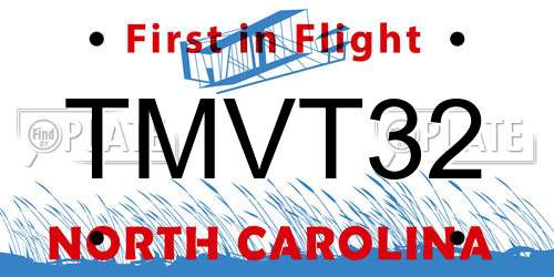 TMVT32 North Carolina License Plate