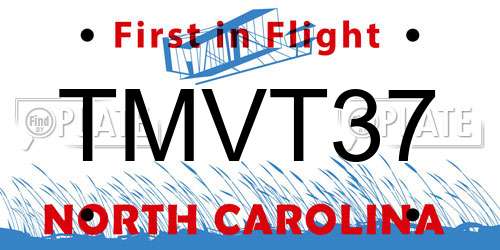 TMVT37 North Carolina License Plate