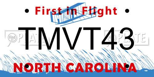 TMVT43 North Carolina License Plate