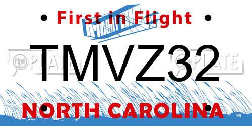 TMVZ32 North Carolina License Plate