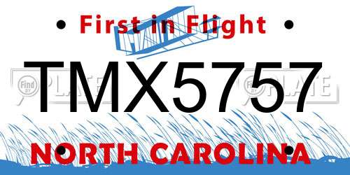 TMX5757 North Carolina License Plate