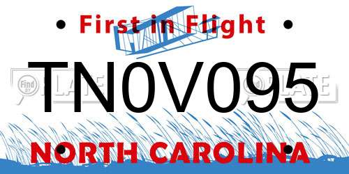 TN0V095 North Carolina License Plate