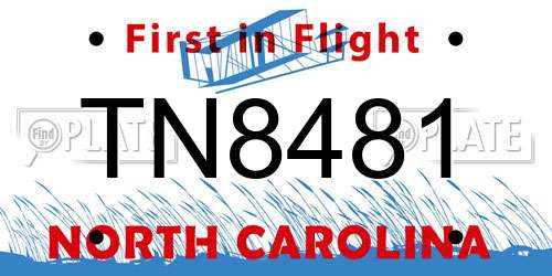 TN8481 North Carolina License Plate