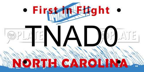 TNAD0 North Carolina License Plate