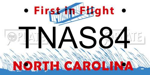 TNAS84 North Carolina License Plate