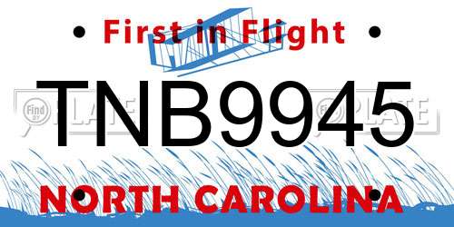 TNB9945 North Carolina License Plate