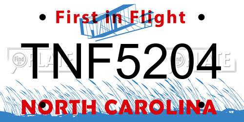 TNF5204 North Carolina License Plate