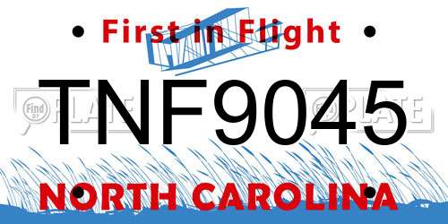 TNF9045 North Carolina License Plate