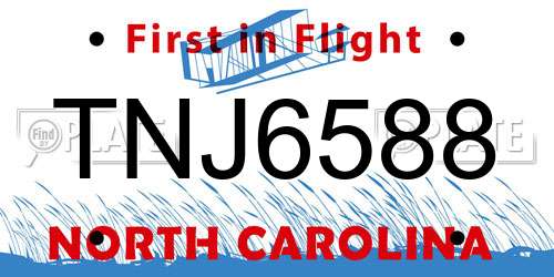 TNJ6588 North Carolina License Plate