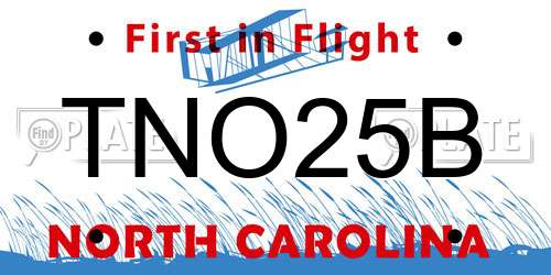 TNO25B North Carolina License Plate