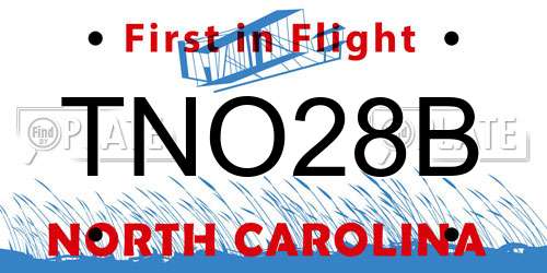 TNO28B North Carolina License Plate