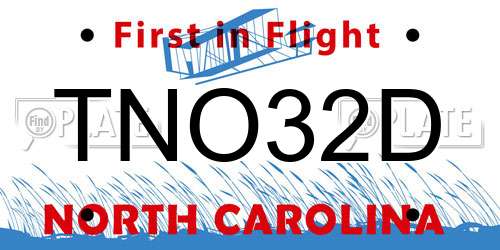 TNO32D North Carolina License Plate