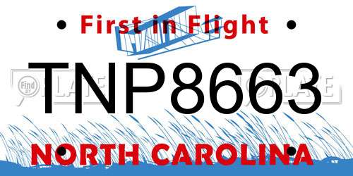 TNP8663 North Carolina License Plate
