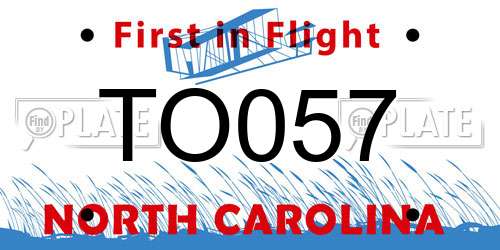 TO057 North Carolina License Plate