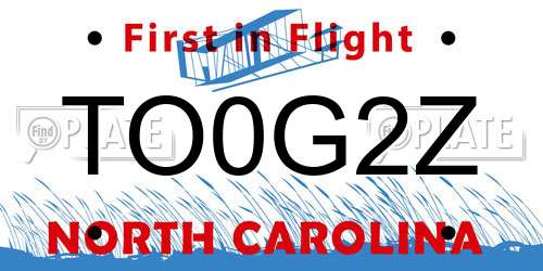 TO0G2Z North Carolina License Plate
