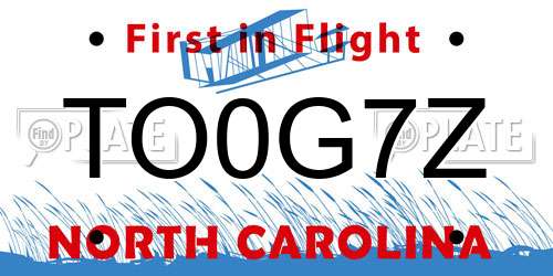 TO0G7Z North Carolina License Plate