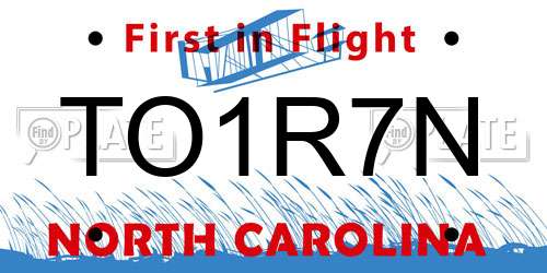 TO1R7N North Carolina License Plate
