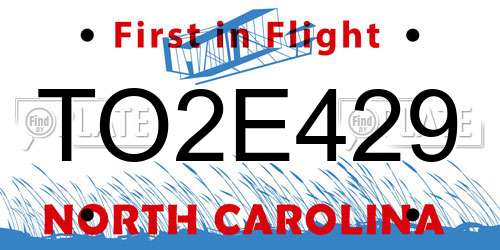 TO2E429 North Carolina License Plate