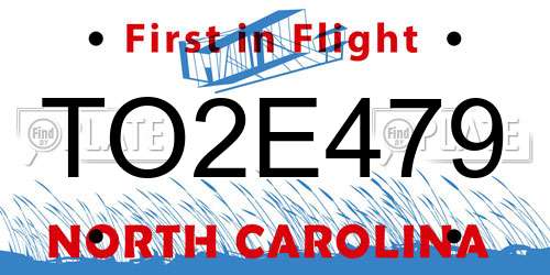 TO2E479 North Carolina License Plate