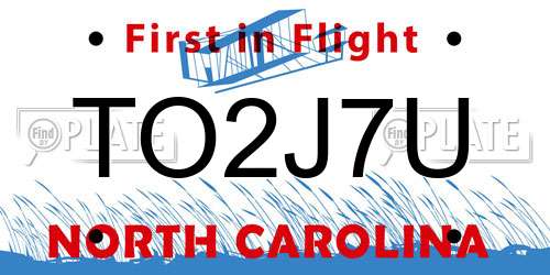 TO2J7U North Carolina License Plate