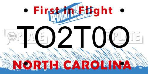 TO2T0O North Carolina License Plate
