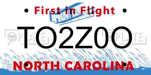 TO2Z0O North Carolina License Plate