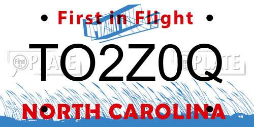 TO2Z0Q North Carolina License Plate