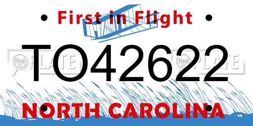 TO42622 North Carolina License Plate