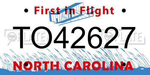 TO42627 North Carolina License Plate