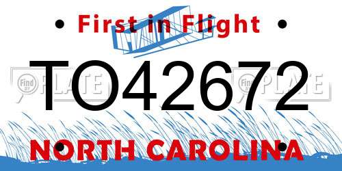 TO42672 North Carolina License Plate