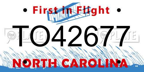 TO42677 North Carolina License Plate