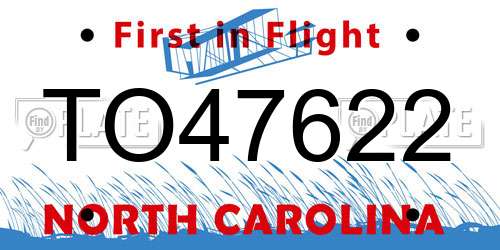 TO47622 North Carolina License Plate