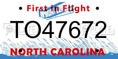 TO47672 North Carolina License Plate