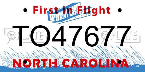 TO47677 North Carolina License Plate