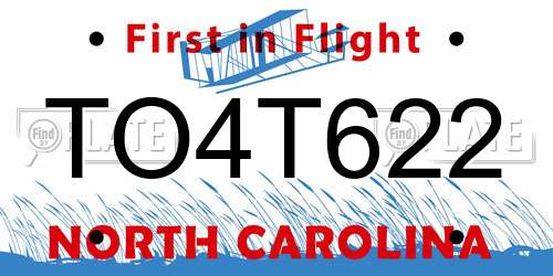 TO4T622 North Carolina License Plate