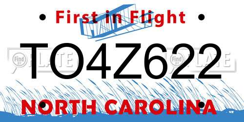 TO4Z622 North Carolina License Plate