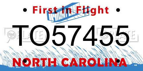 TO57455 North Carolina License Plate