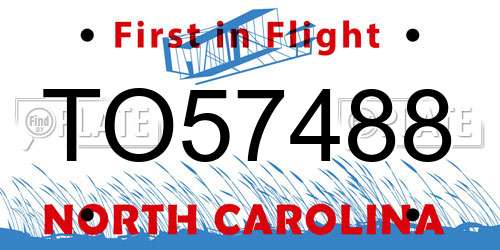 TO57488 North Carolina License Plate