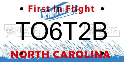TO6T2B North Carolina License Plate
