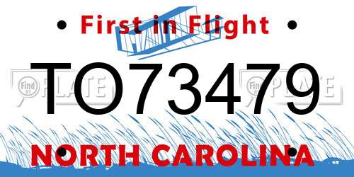TO73479 North Carolina License Plate